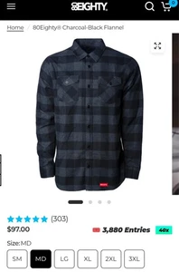 80Eighty NUEVO Franela Carbón-Negro M Nuevo Con Etiqueta - Imagen 1 de 13