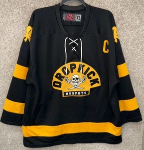 K1 Mens Black & Gold Dropkick Murphys Punk Band Boston Hockey Jersey Size XL USA - Picture 1 of 12