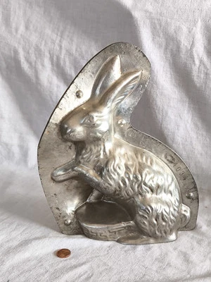 Alte Schokoladenform Osterhase mit Ei + Korb  24 cm Hase Orig. Laurösch Backform - Bild 1 von 4