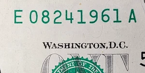 August 24th, 1961 Birthday/ Anniversary Note Fancy Serial Number $1 Dollar Bill - Picture 1 of 3