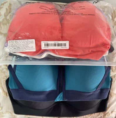 Lote de 6 sutiãs esportivos Champion + Oleander feminino tamanho grande 36 zíper vários - Imagem 1 de 4