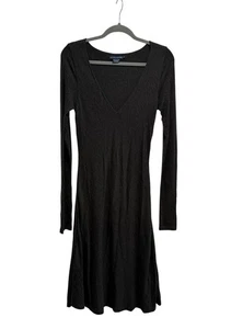 Ralph Lauren Womens Sweater Dress Gray Wool Blend Long Sleeve Vneck ALine Medium - Picture 1 of 3