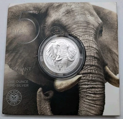 2021 South Africa 1 oz Silver Big 5 Elephant. In Original Packaging. - Image 1 of 4