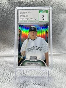 2011 Bowman Sterling Trevor Story RC Prospect Black Refractor #/25 #24 CSG 9 - Picture 1 of 2