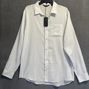 NWT Travis Mathew Little Leary Button Up Shirt Mens Size L White Stripe Golf - Picture 1 of 9