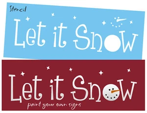Christmas Stencil Let It Snow Frosty Snowman Face Winter Country Prim DIY Signs - Picture 1 of 7