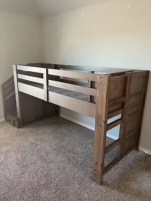 Litera infantil - madera a la deriva con escalones y cajones y compartimentos de almacenamiento  Foto 1 de 4