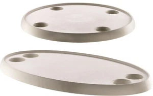 Vetus white plastic round / oval table with cup holders for boat / RV etc. - Picture 1 of 9