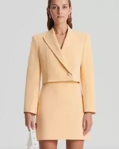 Designer BNWT Scanlan Theodore Size 10 Tailored Cropped Daffodil Women's Jacket - Picture 1 of 6