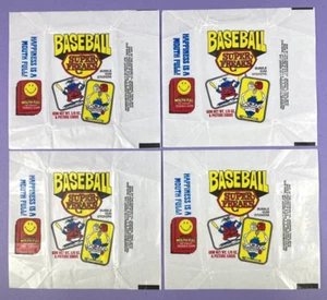 Lot of 4 Original Vintage Baseball Super Freaks 1973 Gum Card Wrappers - Picture 1 of 1
