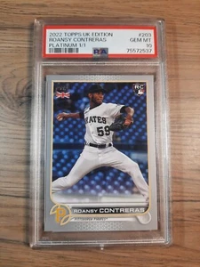 ROANSY CONTRERAS 2022 Topps UK Edition RC #203 Platinum 1/1 PSA 10 Rookie - Picture 1 of 2