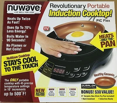NEW NuWave- 2 Piece Precision Portable Induction Cooktop with 9" Ceramic Pan - Image 1 of 3