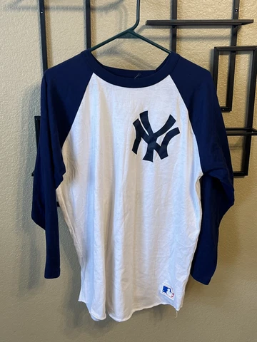 New York Yankees 1970's authentic Sand-Knit 3/4 Sleeve T-Shirt men's size-XL Cover