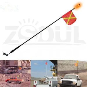 Látigo de seguridad minera de 8 pies luz LED látigo bandera para camión minero de dunas de arena UTV buggy - Imagen 1 de 7