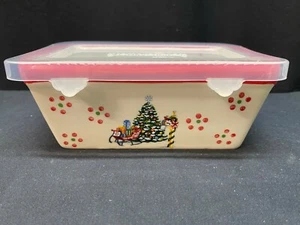 Temptations "HOLIDAY" Mini Loaf Pan w/Plastic Lid ~ Bakeware ~ 12 oz - Foto 1 di 7