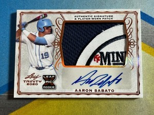 2020 Leaf Trinity AARON SABATO Minnesota Twins Rookie Patch Auto