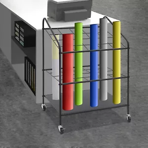 Organizzatore Rotoli di Carta Mobile a 3 Livelli - Rack in Ferro Resistente con Ruote - Foto 1 di 12