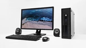 PC Bundle 22'' Monitor Speakers Wi-Fi i7 1 TB SDD 16GB DDR4 Windows 10 HP - Picture 1 of 16