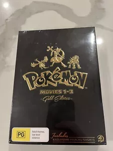 Pokemon Movies 1-3 & Includes Pikachu Shorts DVD Gold Edition OOP Rare 2017 NEW - Picture 1 of 4