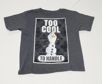 Disney Olaf Boys Xsmall (4/5) Gray Tshirt Too Cool To Handle Frozen 2 Kids Tee - Image 1 of 4