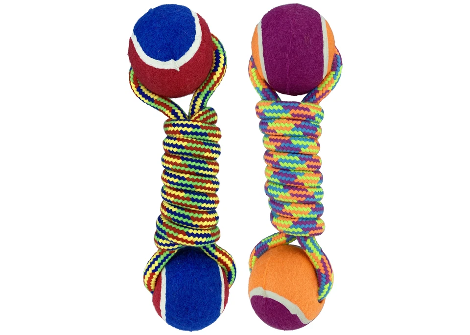 MultiPet Dog Toy Double Knot Rope w/ balls - Image 1 of 1