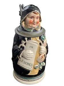 J Reinemann Lidded Bear Stein Munchner Kindl Munich Germany - Picture 1 of 12