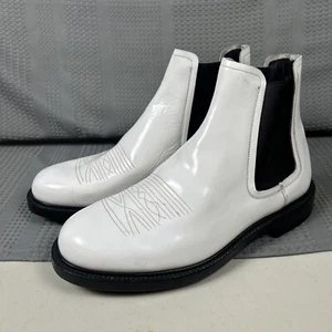 Calvin Klein Raf Simons 205W39NYC Hova Chelsea Boots White Patent Leather - Picture 1 of 9
