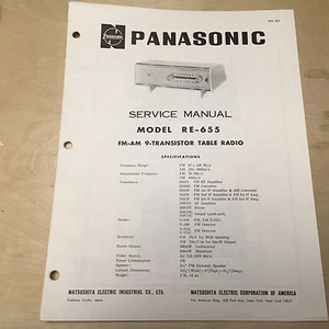 Orig Panasonic Service Manual for RE Model Table Radios Stereo Systems ~Select 1 - Picture 1 of 3