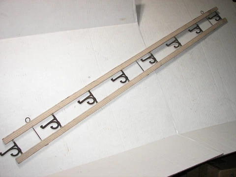 Vintage 8 hook Coat Rack Hall Tree Clothing cast iron Hooks Entryway Hat 46 1/2" Cover