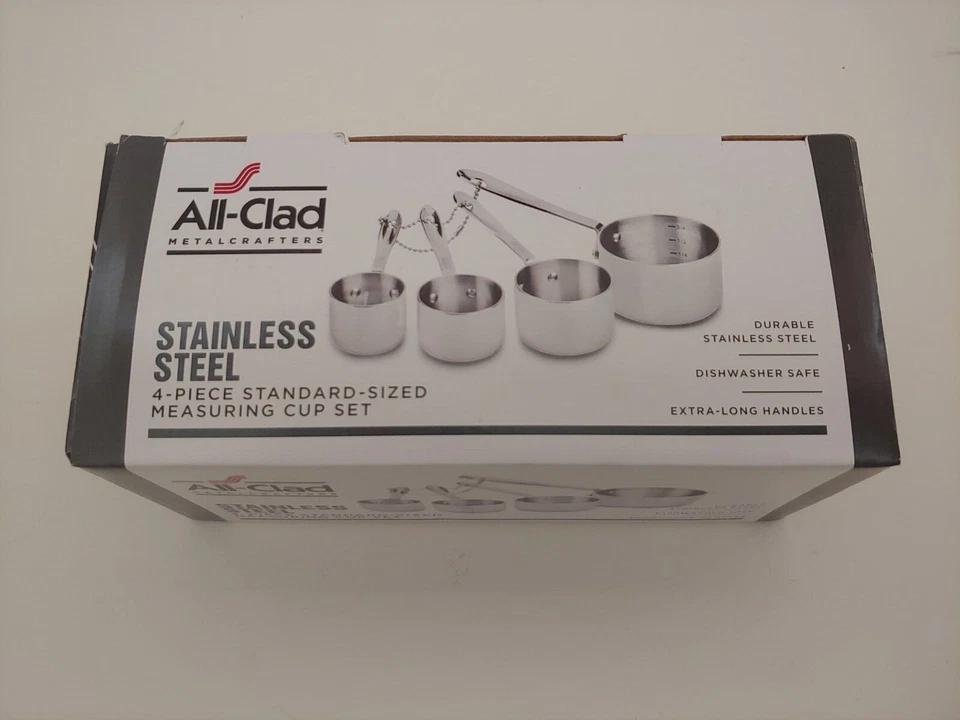 Juego de 4 vasos medidores estándar de acero inoxidable todo revestido Foto 1 de 1