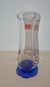 Bormioli Rocco Blue Controlled Bubbles 7" Vase R-615 - Picture 1 of 6