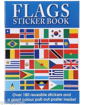 Flags Of The World Country Flag Book Childrens Sticker Activity & Colour Poster - Image 1 of 4