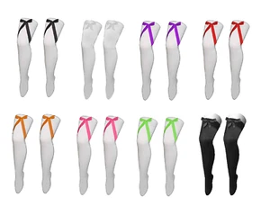 Girls Over The Knee Socks With Cute Satin Bows Thigh High Sox Foot Size UK 4-5.5 - Picture 1 of 21