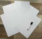 Reusable blank whiteboards/ flashcards 3 sizes available with dry wipe pen.