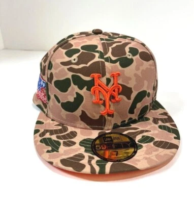 New York Mets NE 1986 Duck Camo World Series MLB Fitted Hat - Image 1 of 4