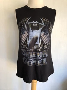SELENA GOMEZ Official Sleeveless USA Flag Wings Women's Muscle T-Shirt Sz Medium - Picture 1 of 5