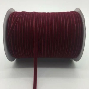 Velvet Single Face 6mm Soft Ribbon per 10 mtrs - Burgundy Red - Foto 1 di 1