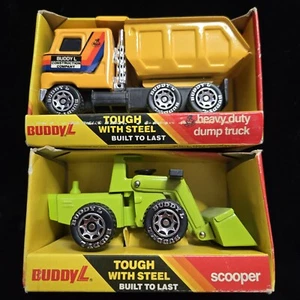 2 VINTAGE 1984 1983 BUDDYL 473P 460P Scooper Heavy Duty Dump Truck Construction - Picture 1 of 12
