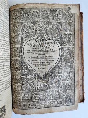 1630 BIBLE in ENGLISH antique 17th CENTURY original binding - Image 1 of 4