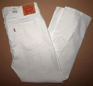 Levis Mens 514 Straight Fit Jeans 38x30 White Flex Stretch Denim NWT - Picture 1 of 6