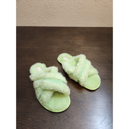 Sandali ciabatte donna UGG verde lime in pelle di pecora taglia 6