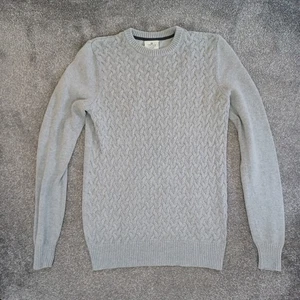 Melka schwerer Strickpullover Fischerstil Gr. Small grau Schwedenpullover - Bild 1 von 11