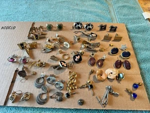 Lot of Vintage Jewelry Gold & Silver Tone Cufflinks Earrings Pins Brooch Horse - Picture 1 of 11