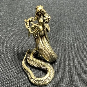 Latón Medusa Antiguo Griego Serpiente Doncella Mesa Adorno Ahora Y Flecha - Imagen 1 de 9