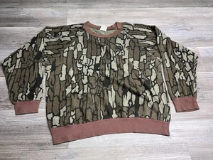 Vintage Camo Sweatshirt Paper Thin Trebark Distressed Crewneck Grunge Size M USA - Picture 1 of 12