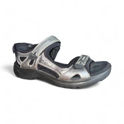 Ecco Woman's Size 40/US 9 Sandals Sport Yucatan Sandals Silver/Black - Image 1 of 4