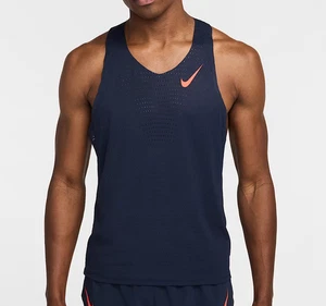 Nike Aeroswift Dri-Fit ADV Running Singlet Tank Ossidiana TG M-L Uomo FN4231-451 - Foto 1 di 4