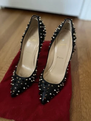 Christian Louboutin Follies Metal Rivets Black Pumps 37.5 - Image 1 of 4