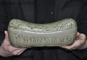 10'' Chinese ancient palace Old Kiln Porcelain porcelain pillow Occipital statue - Picture 1 of 10