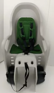 Burley Dash Child Bike Seat Gray/Tan w/Green Pads, to 40 lbs, Rear Rack Mount OP - Picture 1 of 9